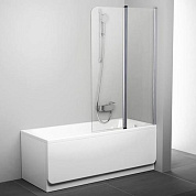Шторка для ванны Ravak CVS2-100 R (белый + транспарент) 7QRA0100Z1